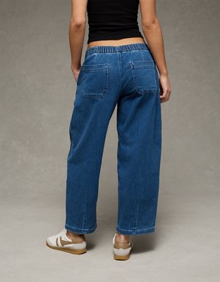 AE Dreamy Drape Stretch Low-Rise Pull-On Baggy Jean