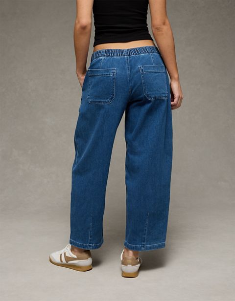 Женские джинсы American Eagle AE Low-Rise Pull-On Baggy Jean