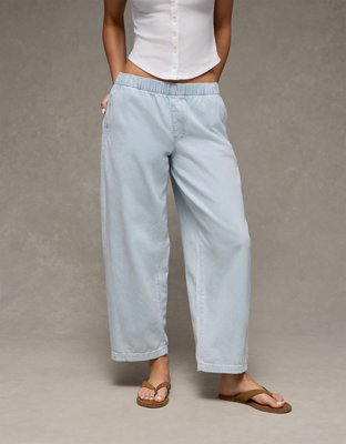 AE Stretch Low-Rise Pull-On Barrel Jean