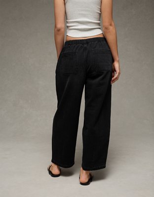 AE Stretch Low-Rise Pull-On Barrel Jean