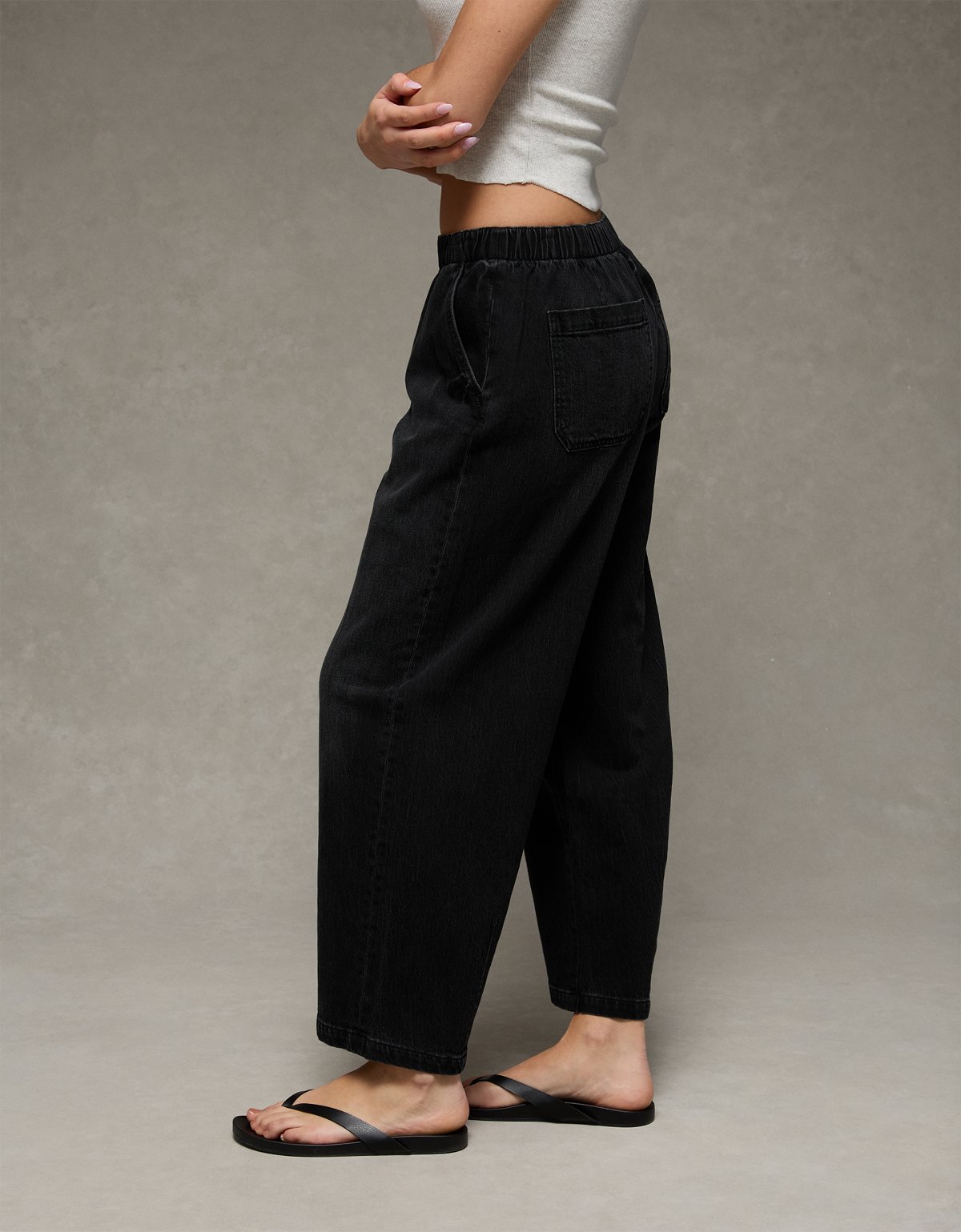 AE Stretch Low-Rise Pull-On Barrel Jean - image 5