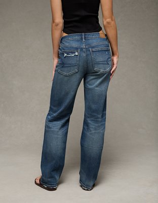 Jean droit ample à taille basse AE