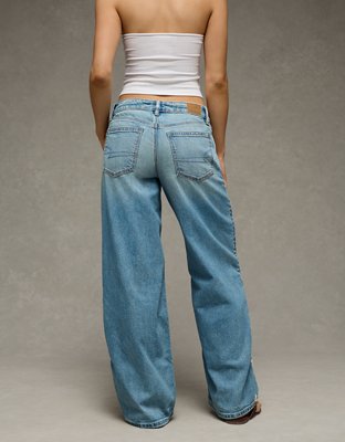 Женские джинсы American Eagle AE Low-Rise Lace Trim Baggy Ultra-Wide Leg Jean — фото 2