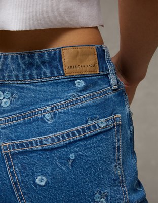 AE Dreamy Drape Strigid Super High-Waisted Embroidered Baggy Wide-Leg Jean