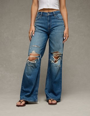 AE Dreamy Drape Stretch Super High-Waisted Baggy Wide-Leg Jean