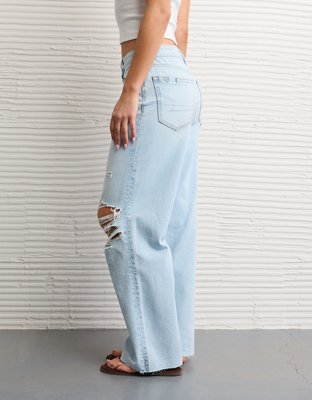 AE Dreamy Drape Stretch Super High-Waisted Baggy Wide-Leg Jean