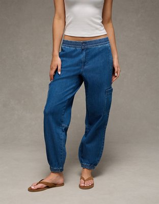 AE Dreamy Drape Stretch Low-Rise Baggy Jogger Jean from American Eagle - $52.46 (7% off)