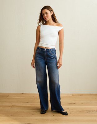AE Super High-Waisted Baggy Wide-Leg Jean — Medium Tinted by American Eagle
