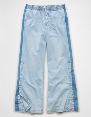AE Low-Rise Baggy Ultra-Wide Leg Jean Women's Classic Blue XXL