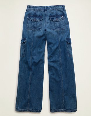 AE Low-Rise Cargo Baggy Ultra-Wide Leg Jean