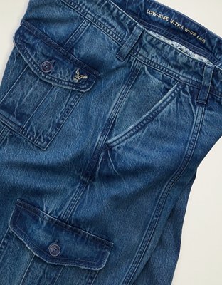 AE Low-Rise Cargo Baggy Ultra-Wide Leg Jean