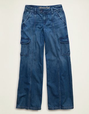 AE Low-Rise Cargo Baggy Ultra-Wide Leg Jean