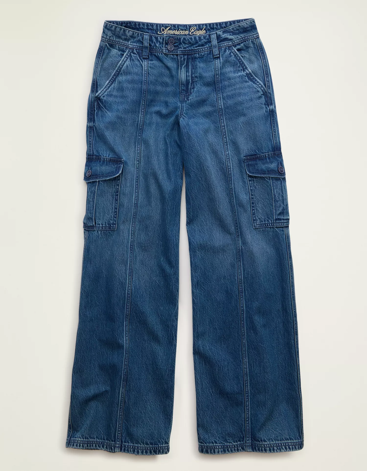AE Low-Rise Cargo Baggy Ultra-Wide Leg Jean - thumbnail 3