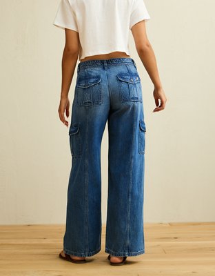AE Low-Rise Cargo Baggy Ultra-Wide Leg Jean