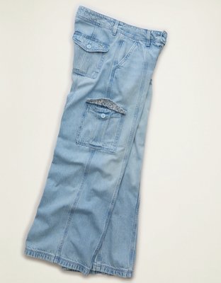 AE Low-Rise Cargo Baggy Ultra-Wide Leg Jean