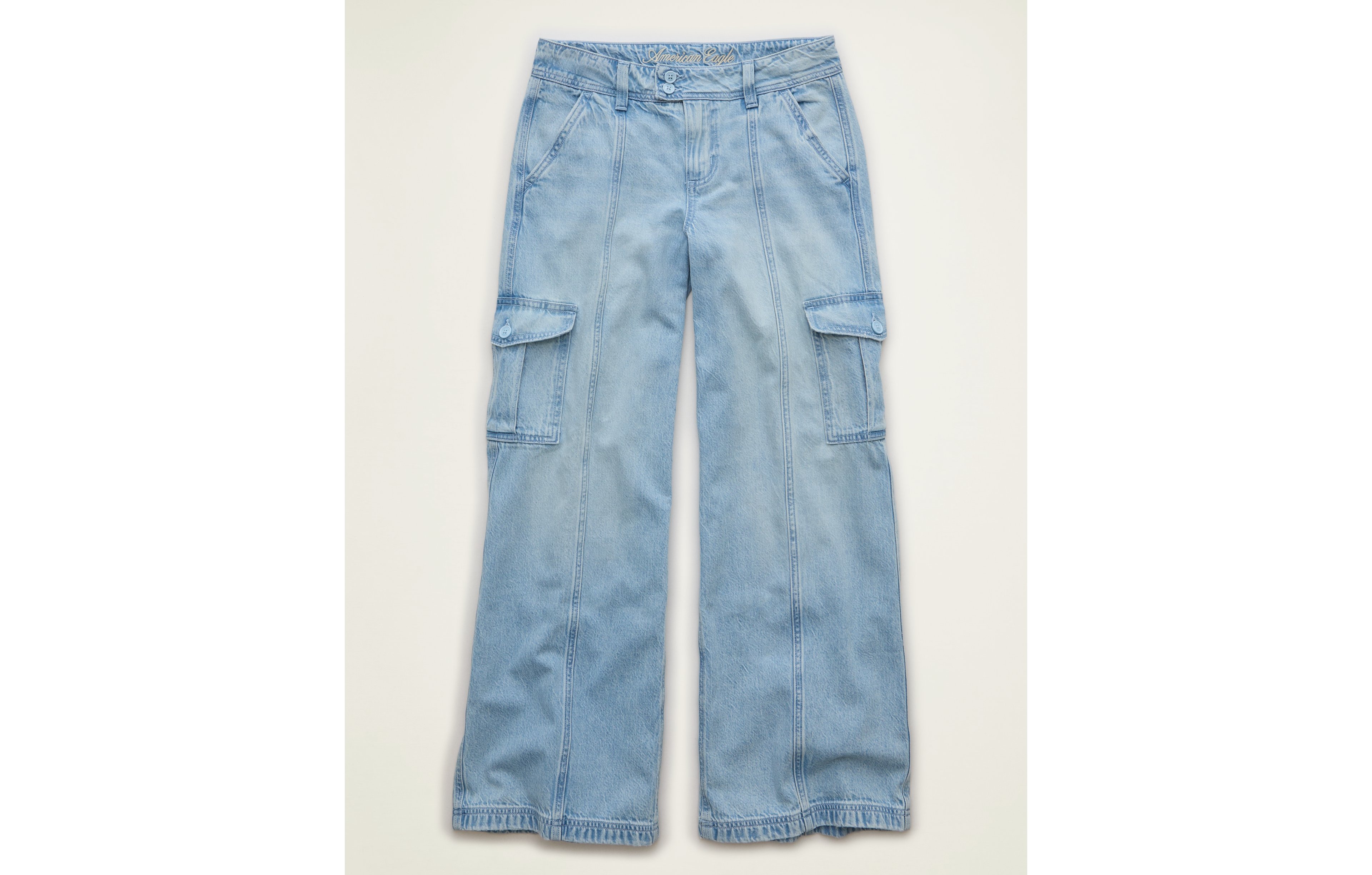AE Low-Rise Cargo Baggy Ultra-Wide Leg Jean