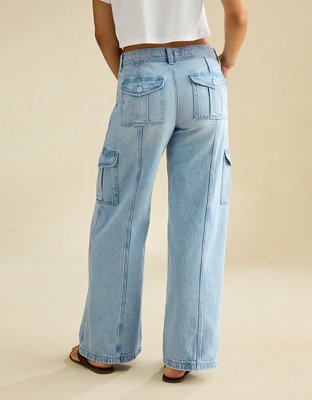 AE Low-Rise Cargo Baggy Ultra-Wide Leg Jean