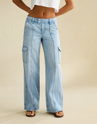 AE Low-Rise Cargo Baggy Ultra-Wide Leg Jean