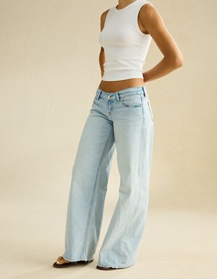 AE Lowest-Rise Wide-Leg Jean Holgado