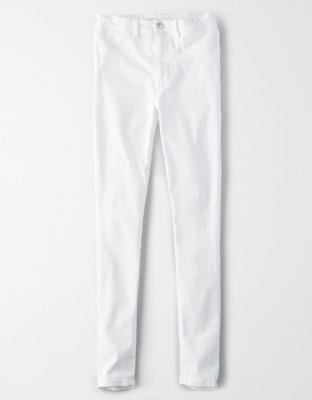 american eagle high waisted white jeans