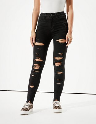 american eagle black high waisted jeans