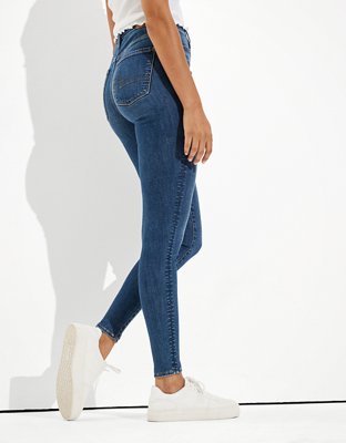 american eagle dark wash ripped jeans