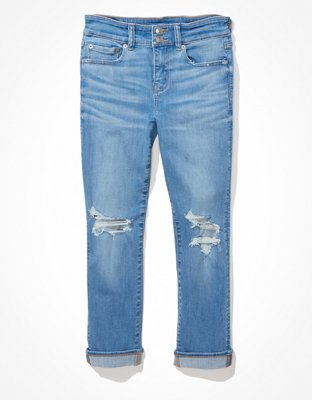 Женские джинсы American Eagle AE Ne(x)t Level Ripped Low-Rise Artist Crop Jean — фото 3
