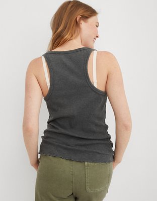 Aerie No BS Lettuce Trim Henley Tank Top