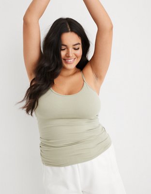 I'm a 32D and found the best tank top you don't need to wear a bra with - I  bought it in every color