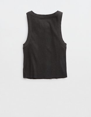 Aerie Free Spirit Top sin Mangas Texturizado en Punto Elástico