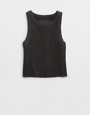 Aerie Free Spirit Top sin Mangas Texturizado en Punto Elástico