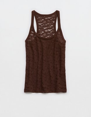 Aerie Easy Does It Top sin Mangas Vintage con Encaje