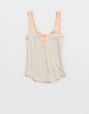 Aerie Ribbed Henley Tank Top