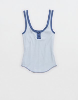 Aerie Ribbed Henley Tank Top