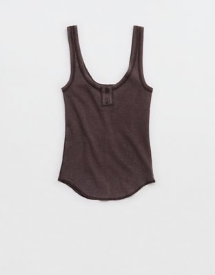 Aerie Ribbed Henley Tank Top