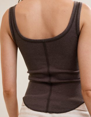 Aerie Ribbed Henley Tank Top