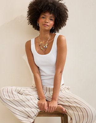Aerie Ribbed Scoop Neck Tank Top