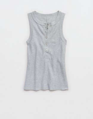 Aerie Unwind Waffle Henley Tank Top