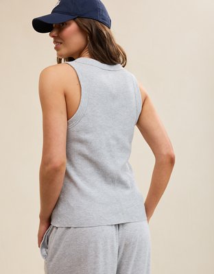 Aerie Unwind Waffle Henley Tank Top | Aerie