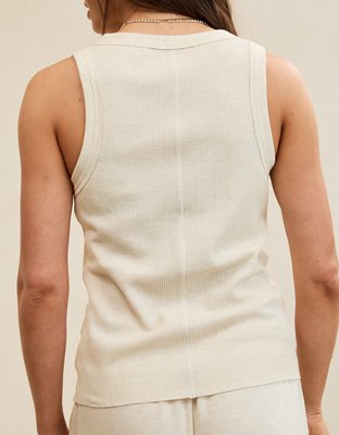 Aerie Unwind Waffle Henley Tank Top | Aerie