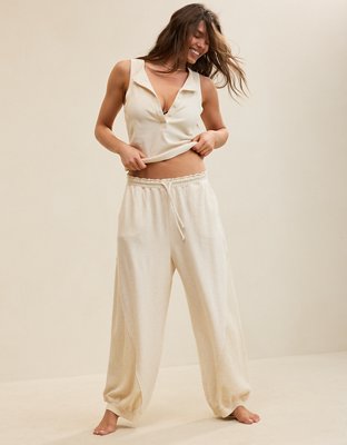 Aerie Unwind Waffle Henley Tank Top