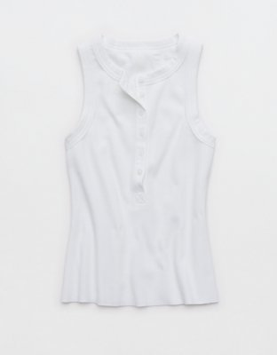 Aerie Unwind Waffle Henley Tank Top