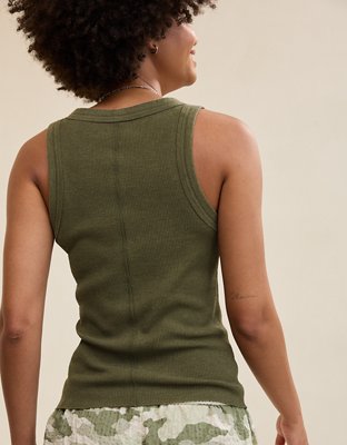 Aerie Unwind Waffle Henley Tank Top