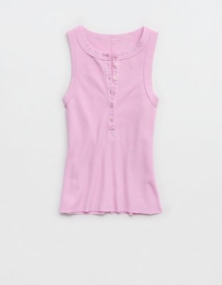 Aerie Unwind Waffle Henley Tank Top