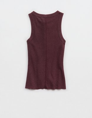 Aerie Unwind Waffle Henley Tank Top | Aerie