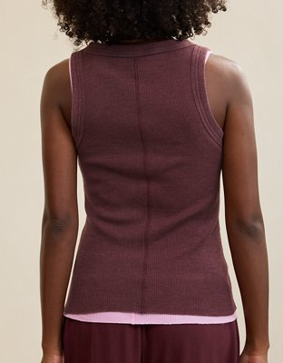 Aerie Unwind Waffle Henley Tank Top