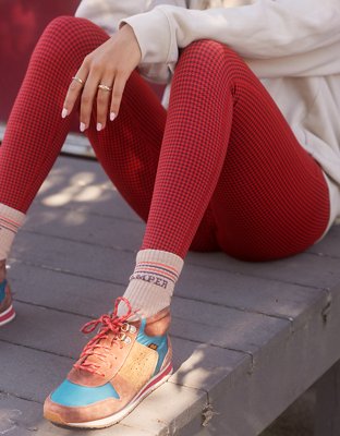 Contrast Houndstooth Print Leggings