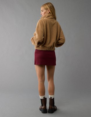 Женские худи American Eagle AE Cropped Sherpa Quarter-Zip Sweatshirt — фото 2
