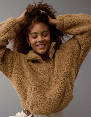 American Eagle 2024 cropped sherpa jacket