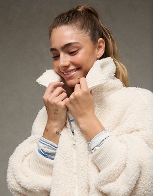 AE Full-Zip Sherpa Fleece Sweatshirt